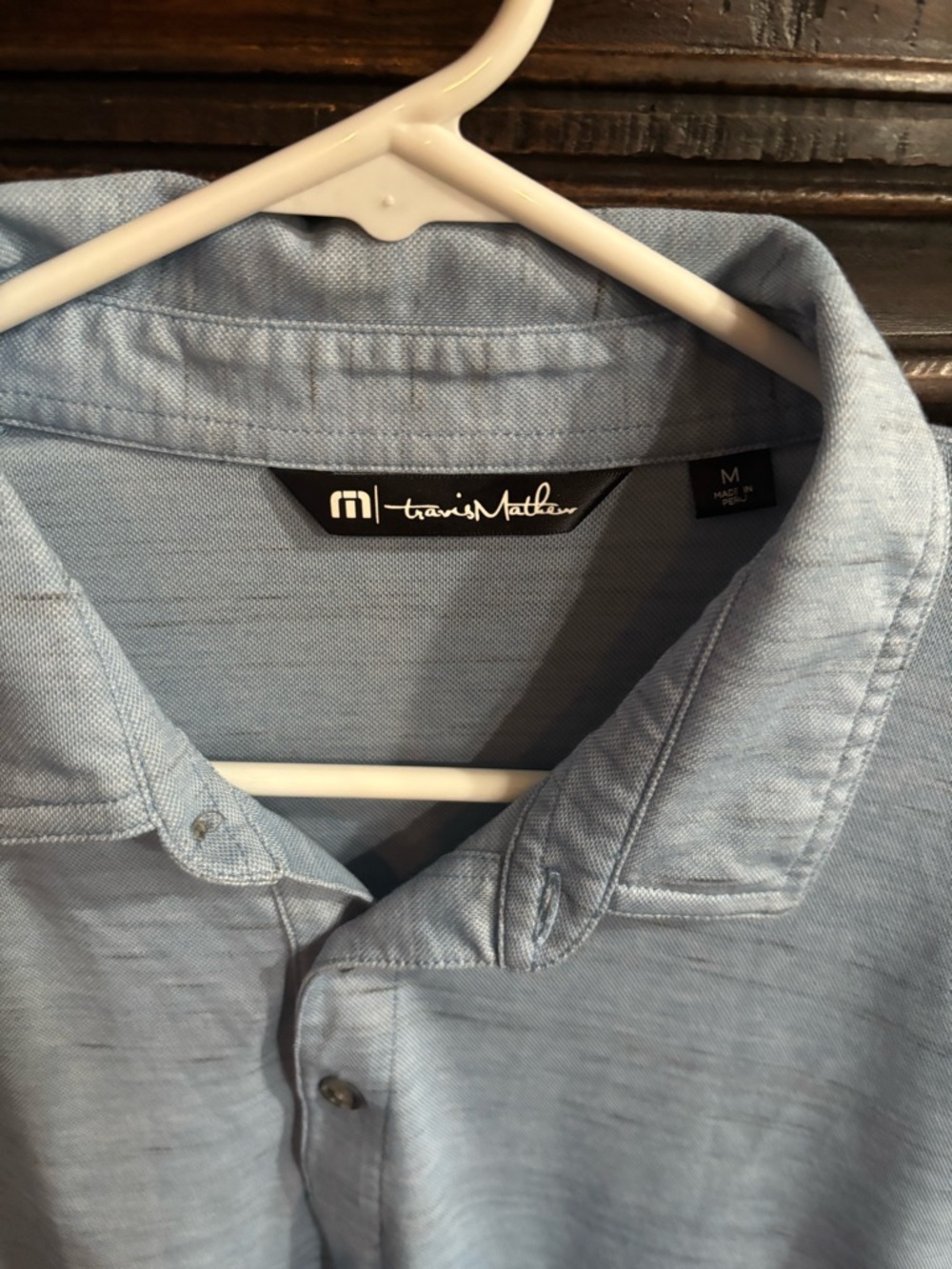 Travis Mathew Heather Sky Blue Polo size Medium - Picture 2 of 5